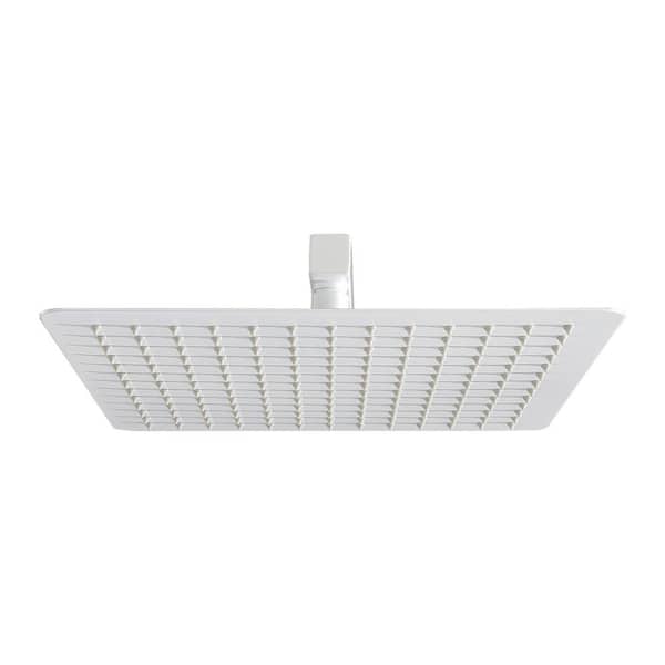 Flynama 1-Spray Patterns 2.5 GPM 16 in. Single Rainfall Ceiling Mount Fixed Shower Head in White
