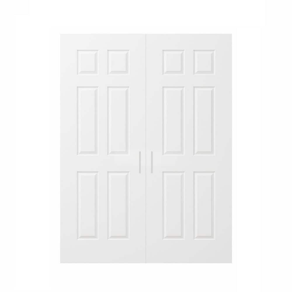 ARK DESIGN 64 in. x 80 in. (Double 32 in.) French Door 6-Panel Painted ...