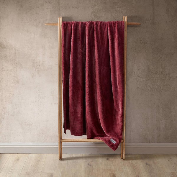 MU Kitchen Classic Cotton Stripe Towel (Cabernet), Red