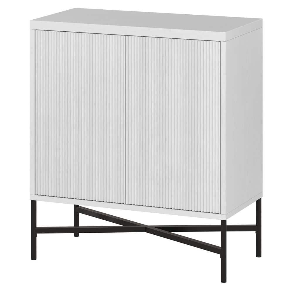 Brighton Compact White 28" Office Accent Cabinet with Adjustable Shelf