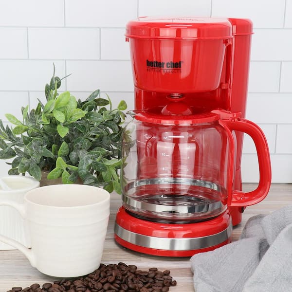 Better Chef 12-Cup 900-Watt Coffee Maker in Red 985121509M - The