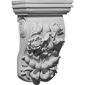 7-3/4 in. x 12-1/4 in. x 4-1/2 in. Primed Polyurethane Flower Corbel