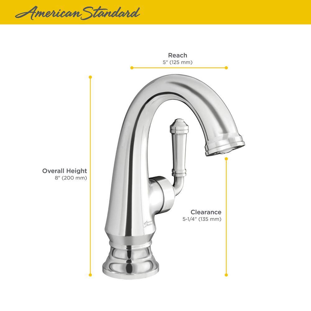 Polished Chrome Single-Handle Bathroom Faucet with Brass Pop-Up Drain