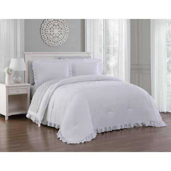 Unbranded Melody 5-Piece White Twin Bed in a Bag Set