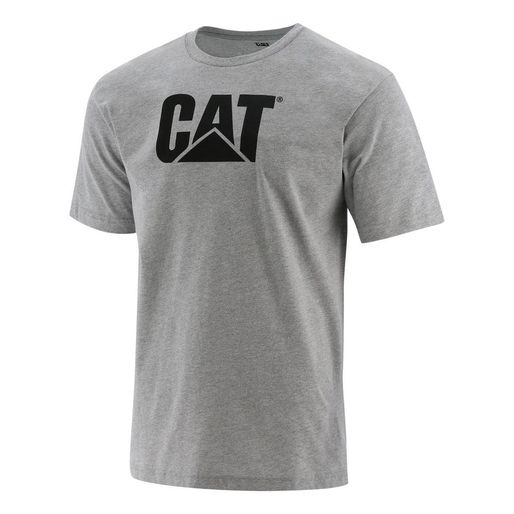 Caterpillar Logo Men's Small Heather Grey Cotton Sleeve T-Shirt 1510416-001-S The Depot