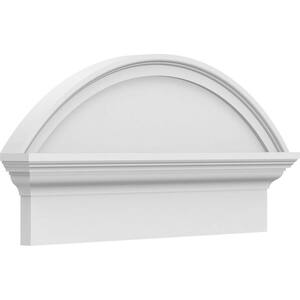 24-in W x 12-7/8-in H x 2-3/4-in P Segment Arch Smooth Signature Urethane Combination Pediment, Primed Tan