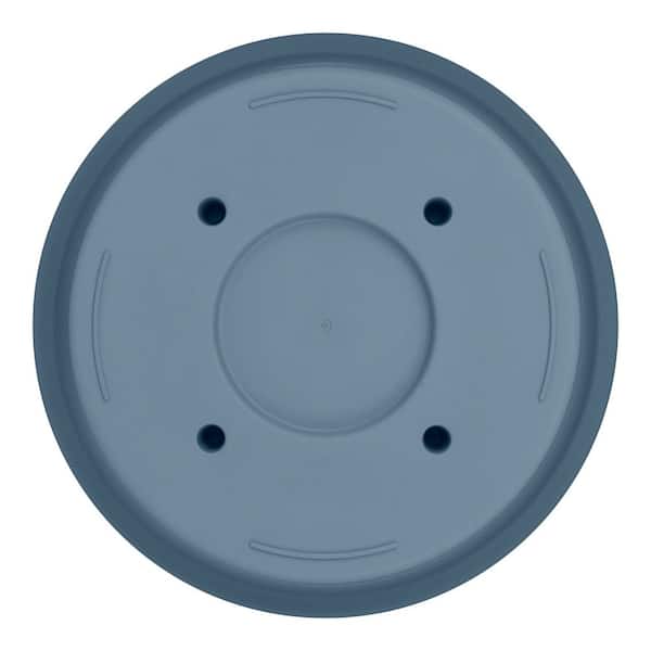 Vigoro Vivienne Medium Blue Plastic Round Self-Watering Planter