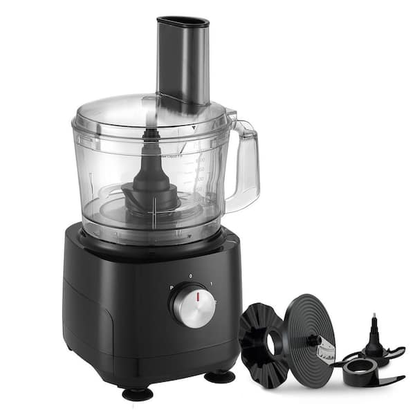 SVOPES Food Processor 9-Cup 2-Spfeed Black Food Processor, Chopping Shredding Puree and Kneading 600-Watt Stainless Steel Blade