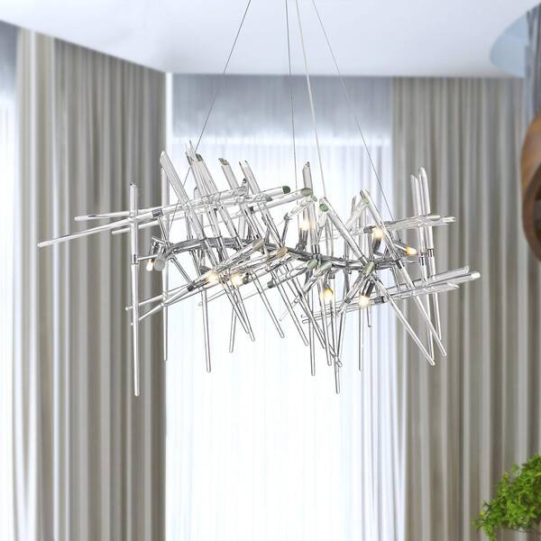 Icicle 10 Light Chandelier With Chrome Finish