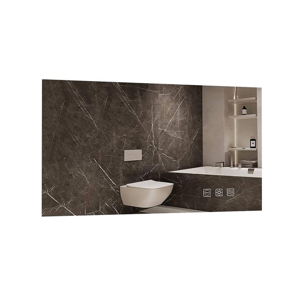 40 in. W x 24 in. H Rectangular Aluminum Framed LED Wall Mount Anti-Fog Dim
