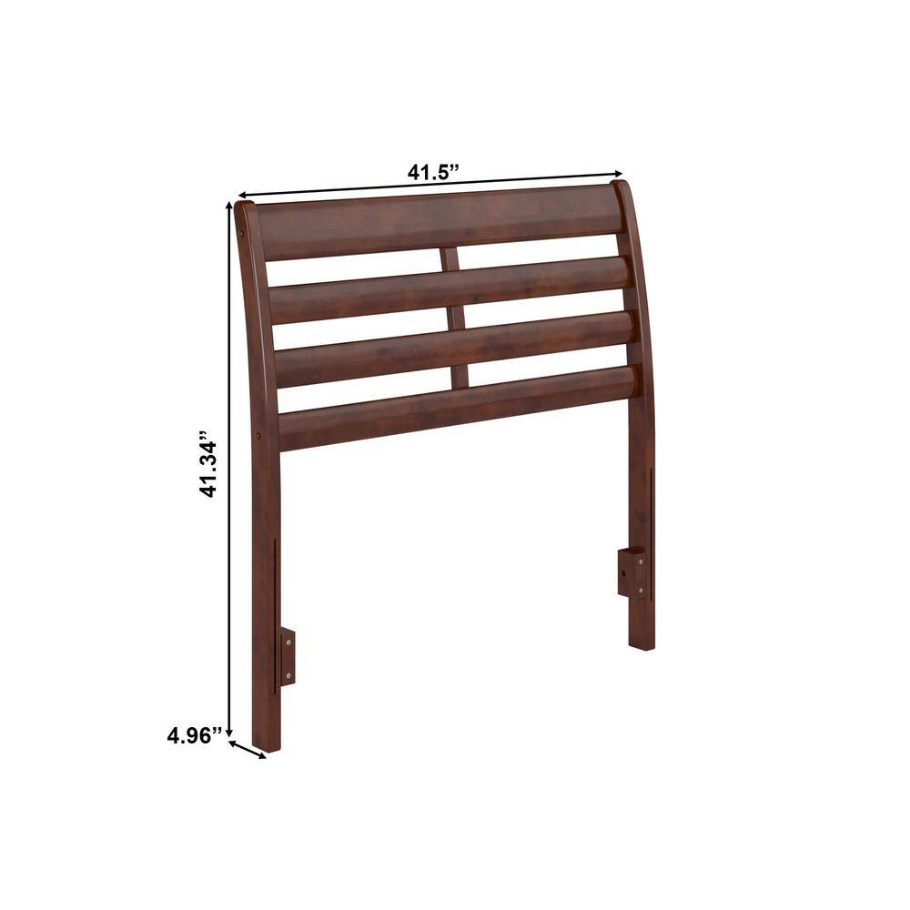 Savannah Twin Walnut Solid Wood Headboard with USB Charger