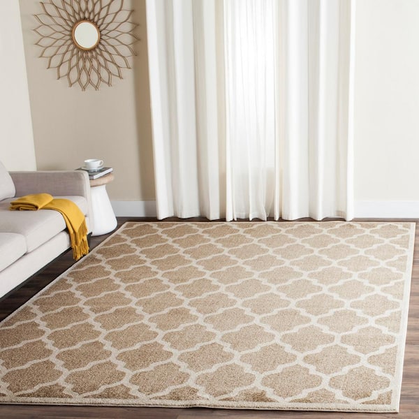 Amherst Wheat/Beige 9 ft. x 12 ft. Geometric Trellis Area Rug