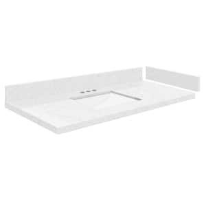 Silestone 37.25 in. W x 22.25 in. D Quartz White Rectangular Single Sink Vanity Top in Statuario