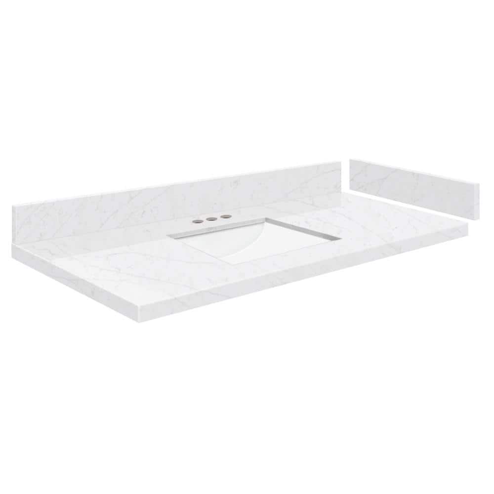 Silestone 37.5 in. W x 22.25 in. D Quartz White Rectangular Single Sink Vanity Top in Statuario price history on PriceWatchPro