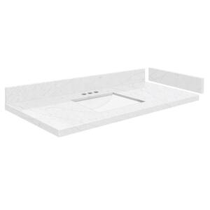 Silestone 39.75 in. W x 22.25 in. D Qt. White Rectangular Single Sink Vanity Top in Statuario