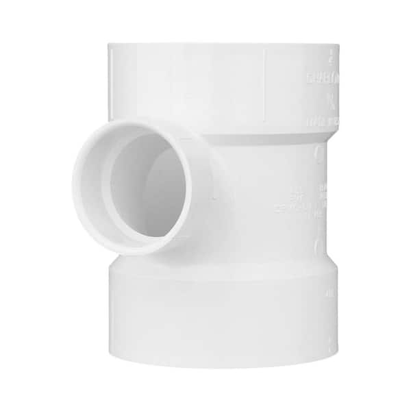 Charlotte Pipe 4 in. x 4 in. x 2 in. DWV PVC Sanitary Tee Reducing Fitting