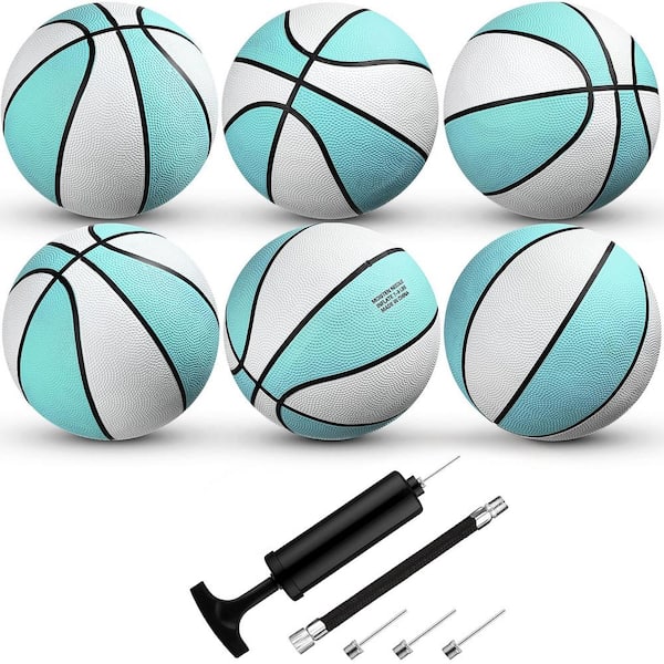 Angel Sar 7 in. Water Blue Swimming Pool Rubber Waterproof Basketball with 1 Ball Pump and 3 Needles (6-Pack)