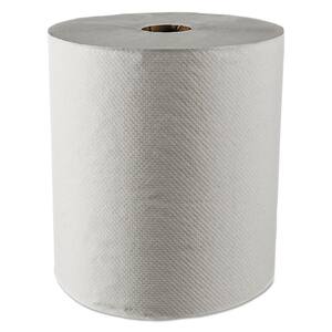 Essential 100% Recycled Fiber Hard Roll Towels White 8'' x 800ft (12 Rolls per Carton)