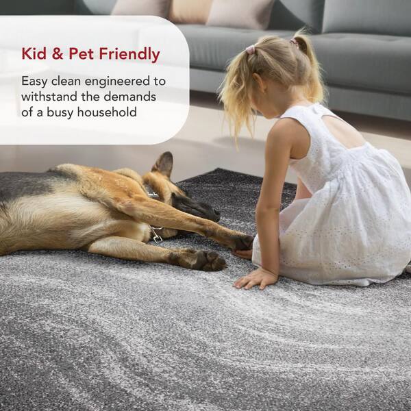 nuLOOM Julene Contemporary Ripples Gray 8 ft. Square Rug BDSM05A