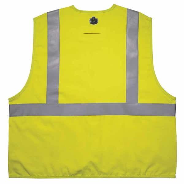 GloWear 8261FRHL 2XL Lime Hi-Vis FR Safety Vest - Type R Class 2, NFPA 2112, NFPA 70E