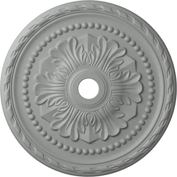 Ekena Millwork 31-1/2" x 3-5/8" ID x 1-3/4" Palmetto Urethane Ceiling Medallion (Fits Canopies up to 7-5/8"), Primed White