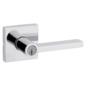 Halifax Square Polished Chrome Keyed Entry Door Handle Featuring SmartKey Security