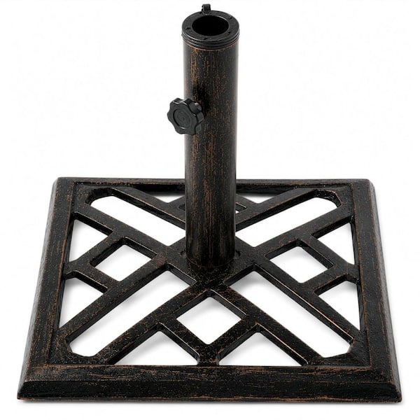 cast iron blsck patio umbrella holder ALLEN Half Round Base Stand for Umbrella, Black this black cast iron umbrella base is the reliable choice for outdoor shading needs Darlee Amazon Umbrella Base