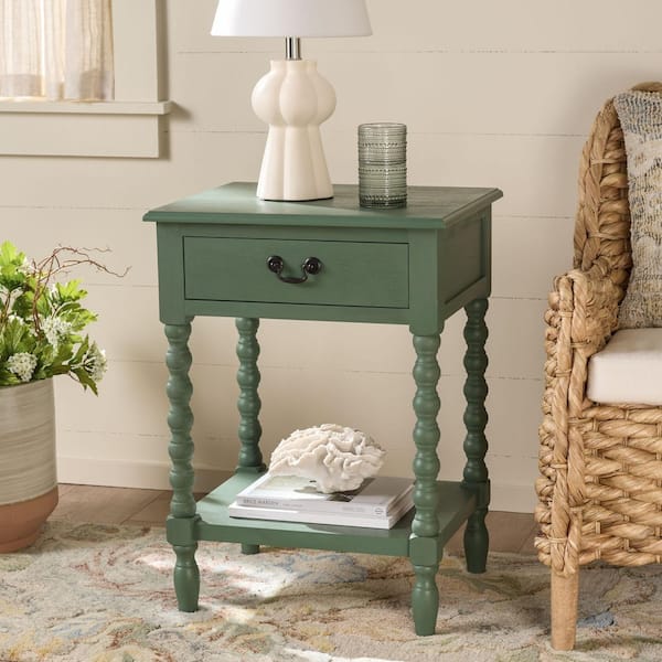 Athena 15.75 in. Dusty Green Wood End Table