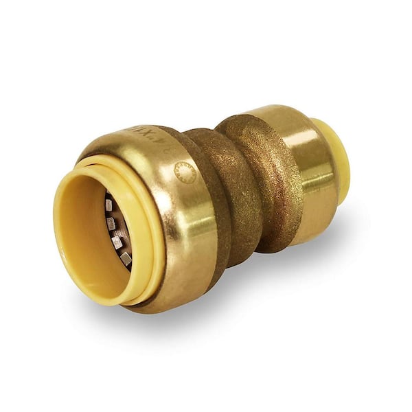 The Plumber's Choice 1 in. x 3/4 in. Push to Connect Reducing Coupling Pipe Fitting, for PEX, Copper and CPVC Piping