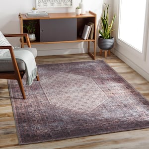 Kiera Old Lavender 7 ft. x 9 ft. Traditional Indoor Machine-Washable Area Rug