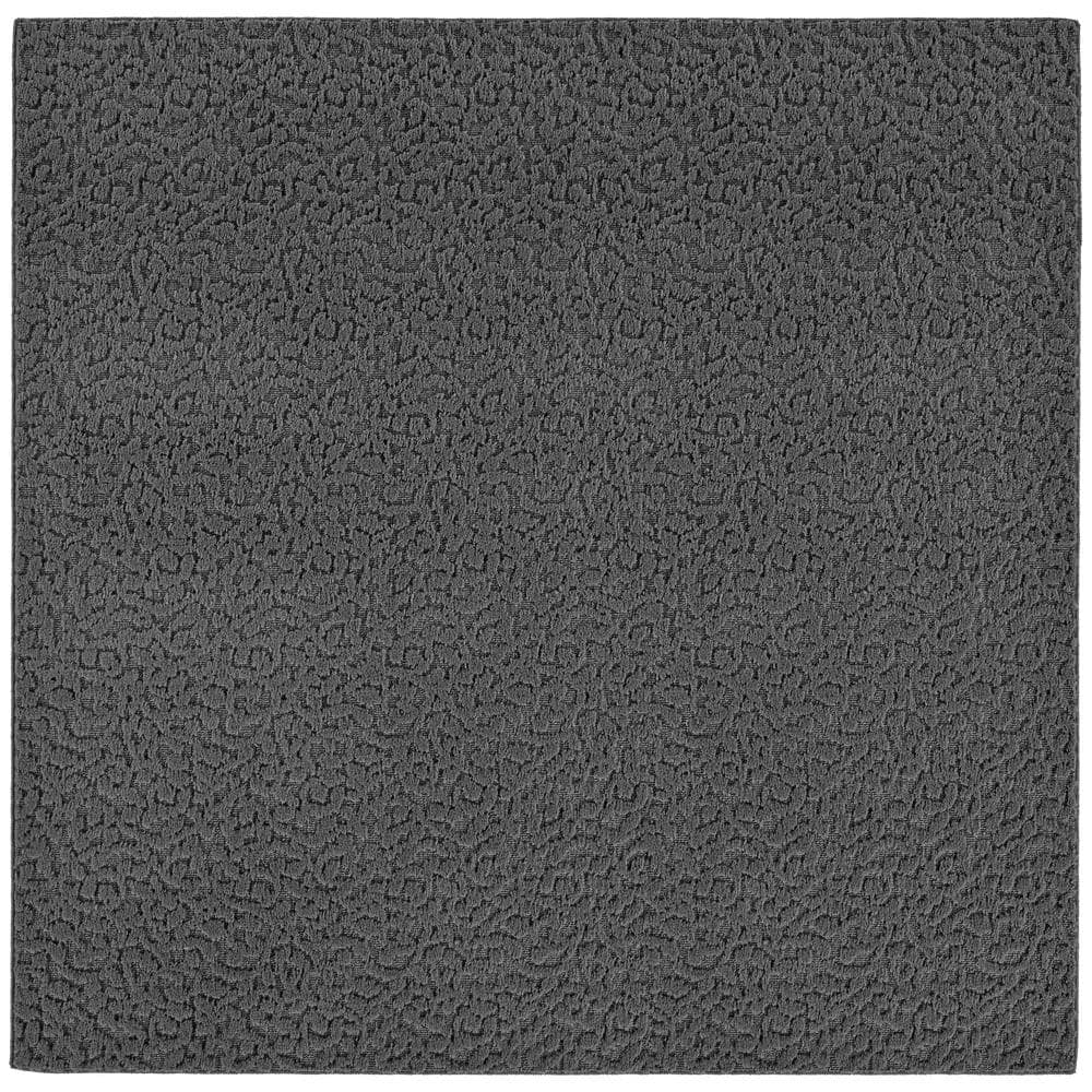 Cinder Gray Tufted Square Synthetic 12' x 12' Area Rug