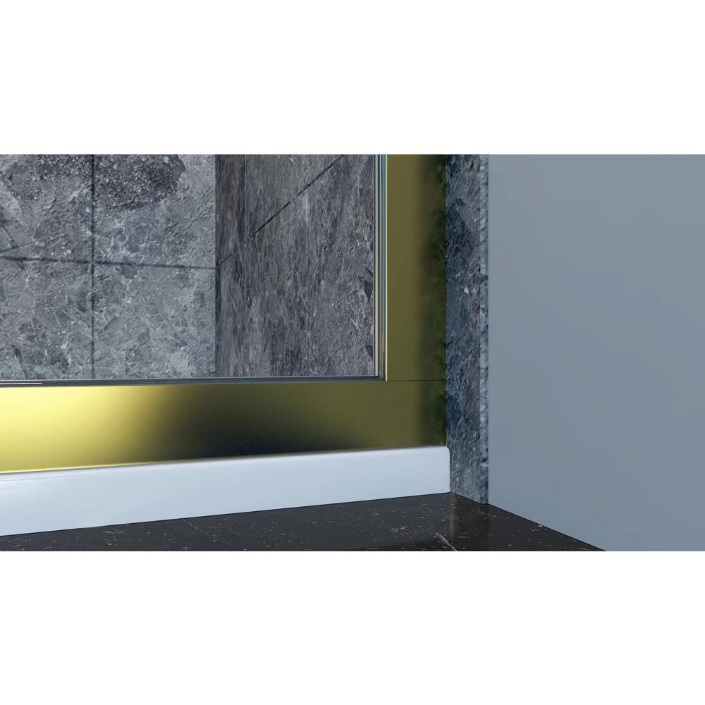 Eurolite 34" x 76" Brushed Gold Semi Frameless Shower Door