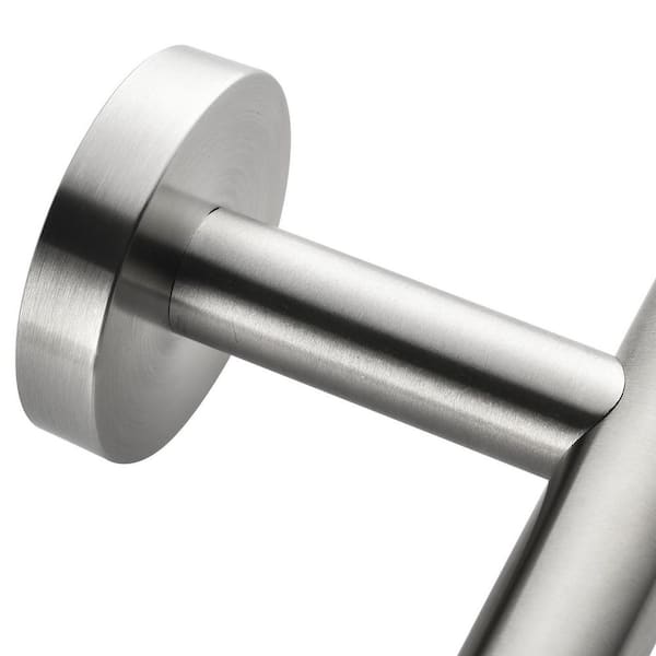 6 Pieces Brushed Nickel Bathroom Hardware Accessories Set Hand Towel Ring  18&23.6 inch Round Towel Bar Silver Toilet Paper Holder Towel Hooks 2  Pieces