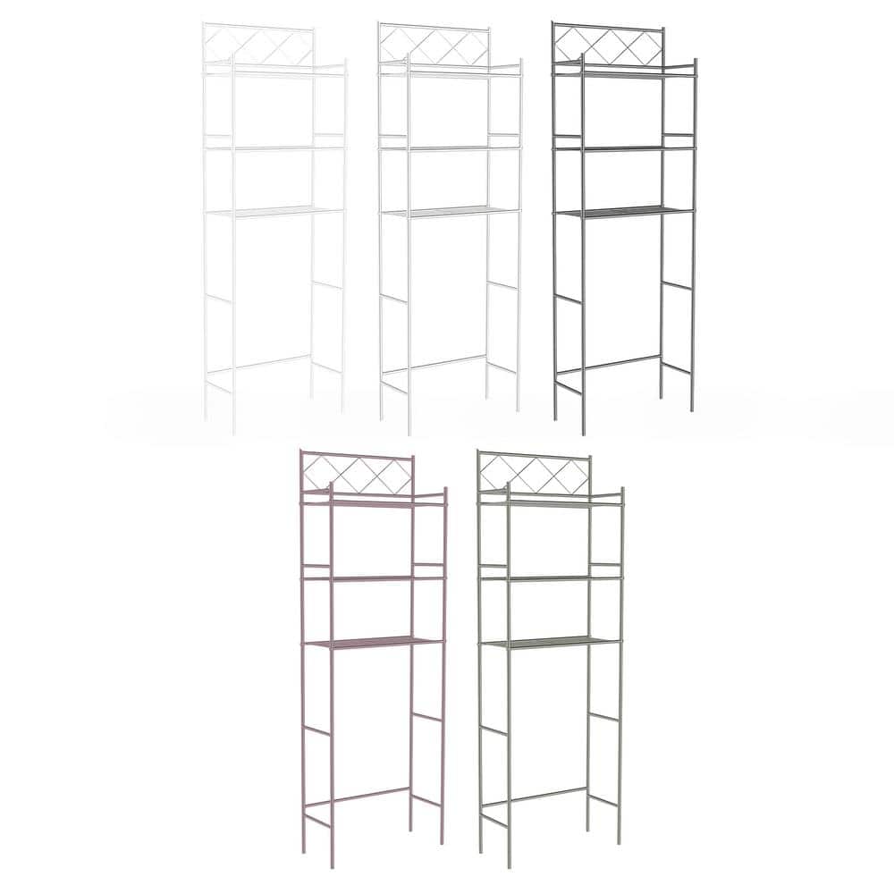Silver Metal 3-Shelf Over-the-Toilet Storage Organizer