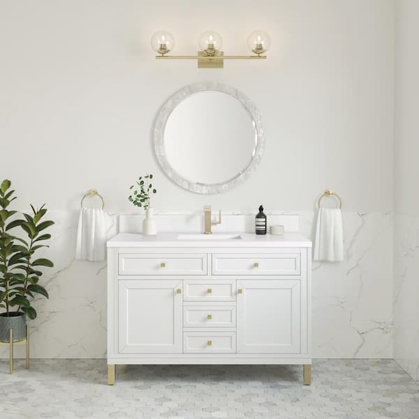 Chicago 47.9 in. W x 23.3 in. D x 32.6 in. H Single Bath Vanity Cabinet Without Top in Glossy White