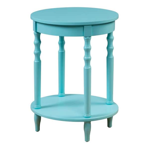 Convenience Concepts Classic Accents Brandi 19.75 in. Sea Foam Standard Oval Wood End Table with Shelf