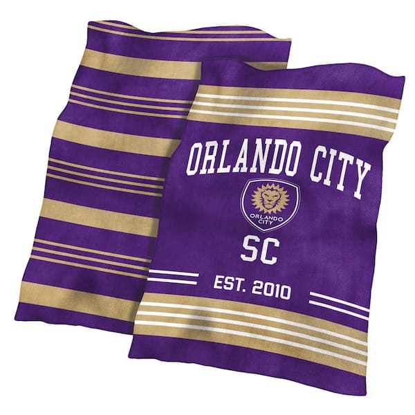 logobrands Orlando City SC Colorblock Plush Polyester Blanket