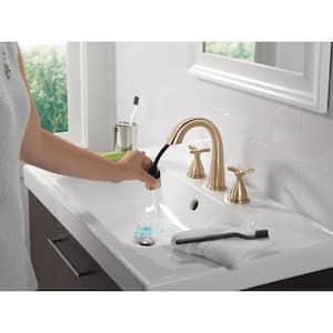 Stryke 8 in. Widespread Double-Handle Bathroom Faucet with Pull-Down Spout in Lumicoat Champagne Bronze