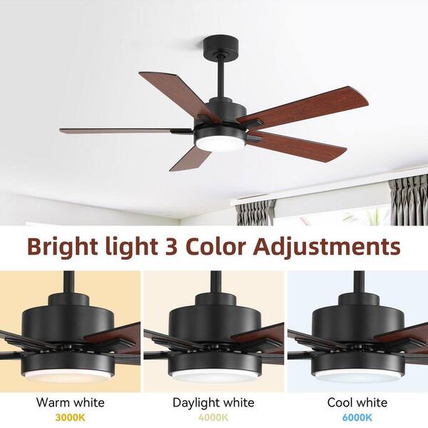 FEKZO 52 in. Black 2-Toned Downrod Mount Wood Blade Standard