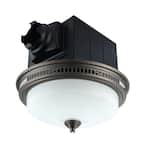 110 CFM Ceiling Bathroom Exhaust Fan with LED Light and Nightlight, Round Frosted Glass Cover Grille Oil Rubbed Bronze