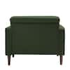 Uixe Mid-Century Modern Green Corduroy Fabric Upholstery Arm Chair with Wood Legs (Set of 2) SF0005-GN-2