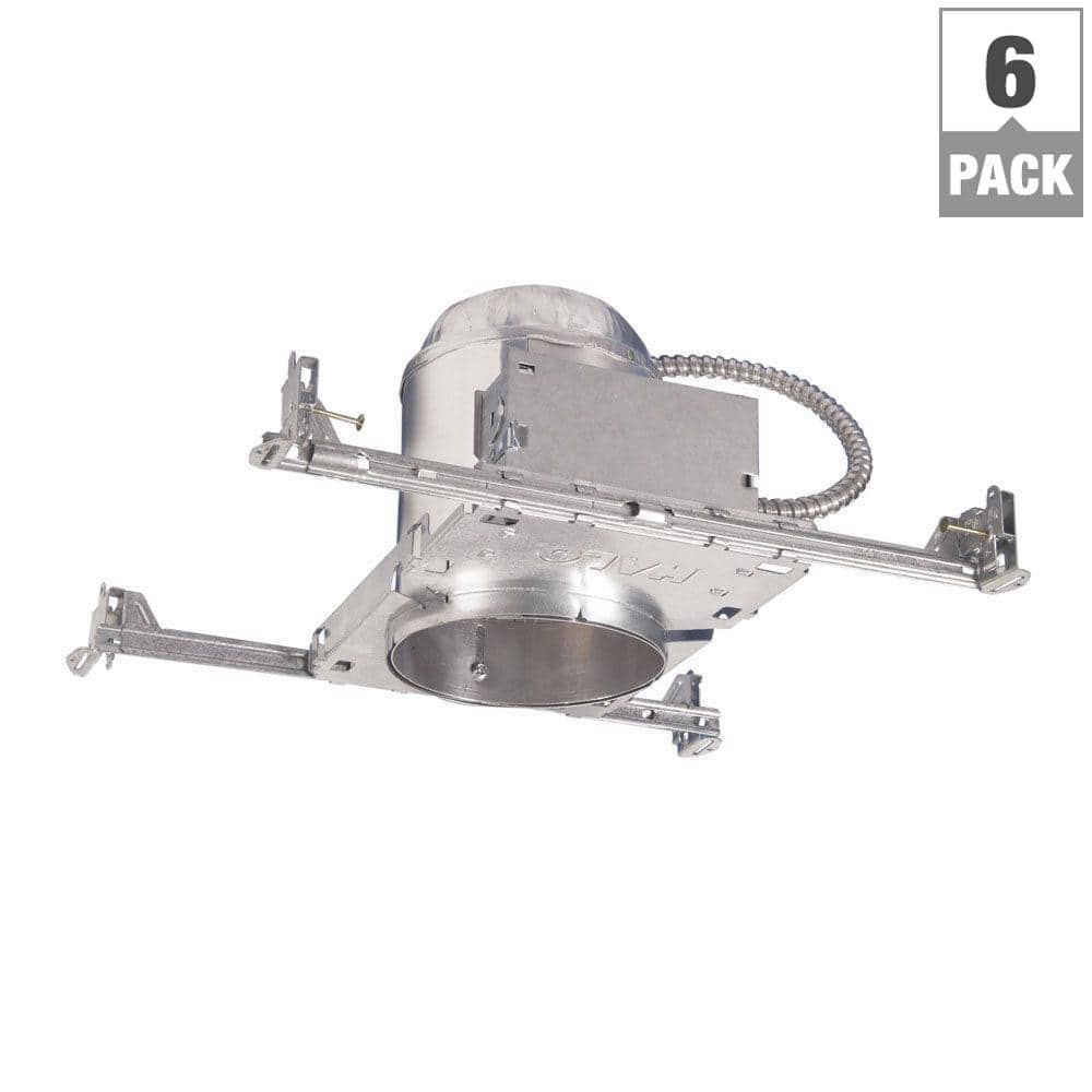 6-Pack Aluminum 6" IC Rated Recessed Housing for LED and Incandescent