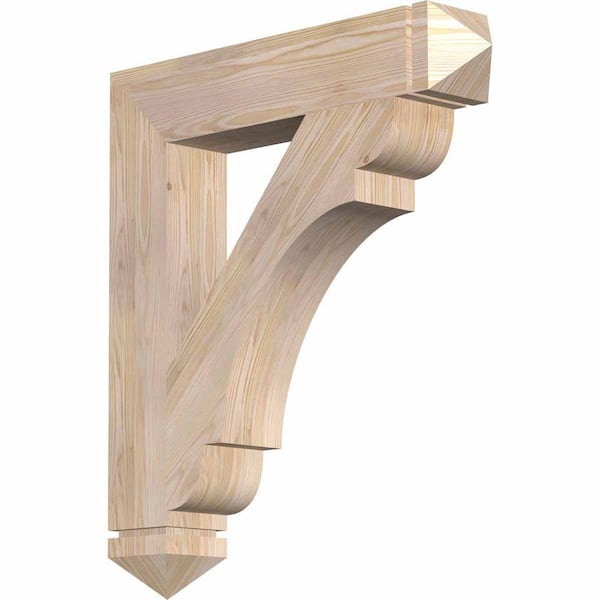 Ekena Millwork 5.5 in. x 38 in. x 26 in. Douglas Fir Olympic Arts and Crafts Smooth Bracket