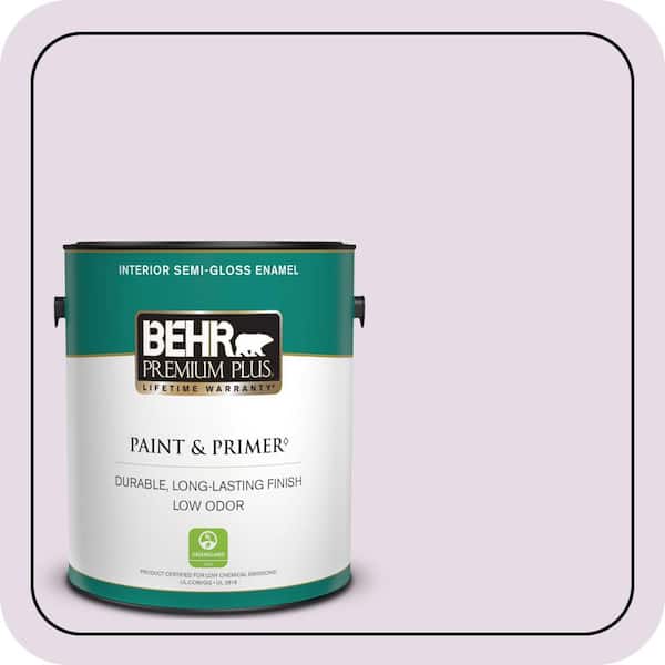 BEHR PREMIUM PLUS 1 gal. #M100-1A Not Quite Purple Semi-Gloss Enamel Low Odor Interior Paint & Primer