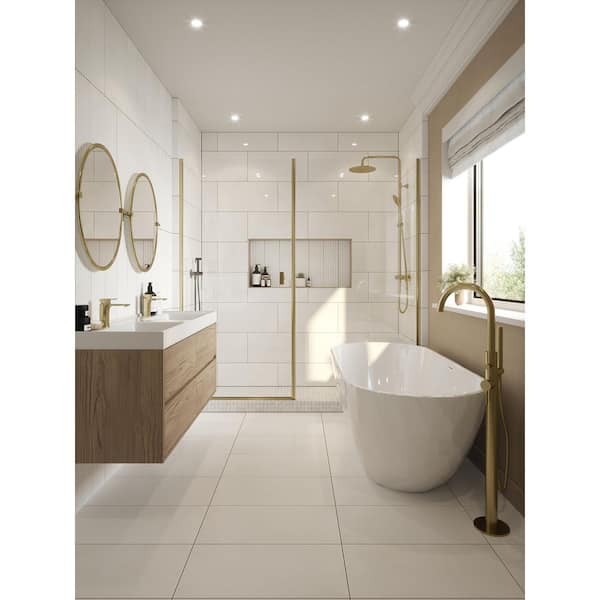 Dolomite Fluted White 6 in. x 24 in. Honed Marble Wall Tile (5 sq. ft. /Case)