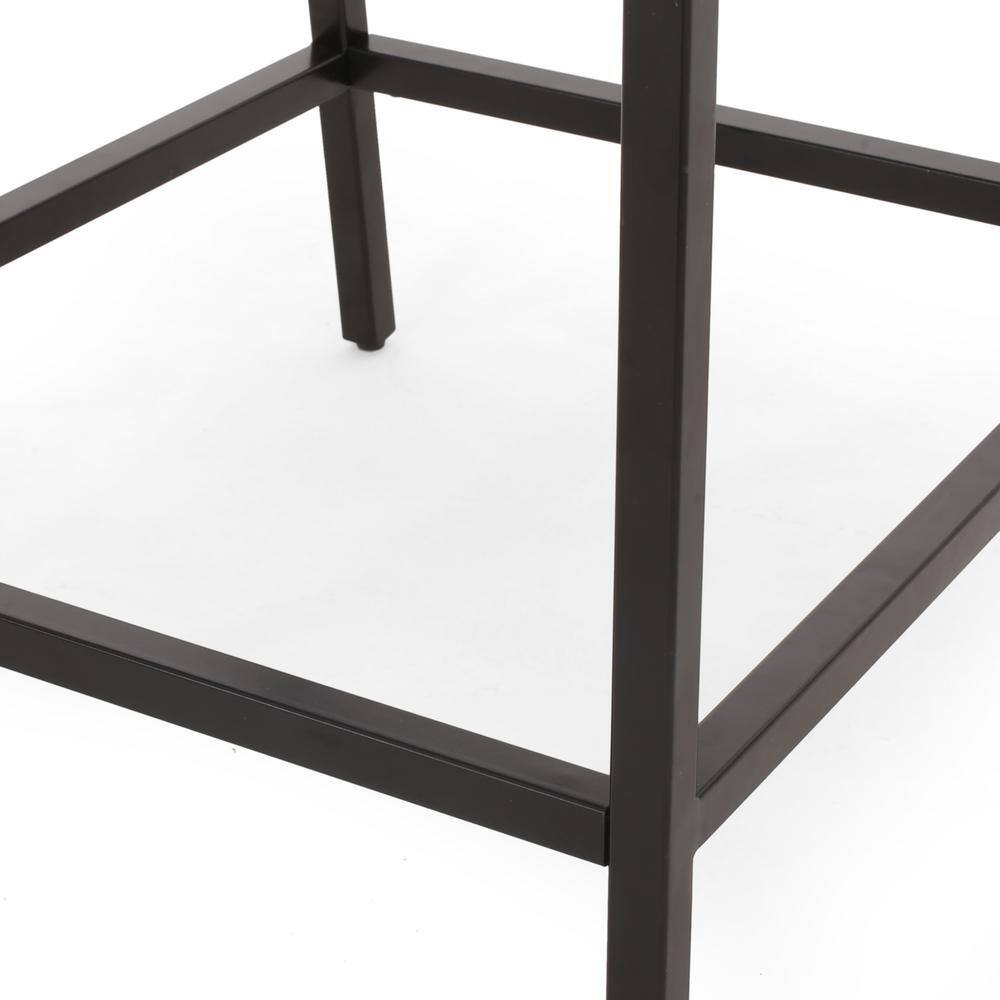 Refined Dark Brown Faux Leather Counter Stools with Diamond Stitch, Set of 2