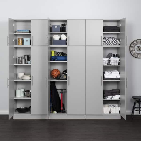 Prepac Elite 32 in. Stackable Wall Cabinet Light Gray