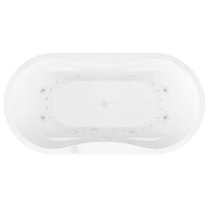 Agate 71.25 in. L x 35.8 in. W Combination Whirlpool and Air Bathtub in White