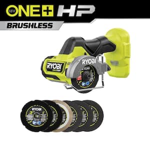 ONE+ HP 18V Brushless Cordless Compact Cut-Off Tool (Tool Only) with 3 in. Carbide Cut Off Wheel Set (6-Piece)