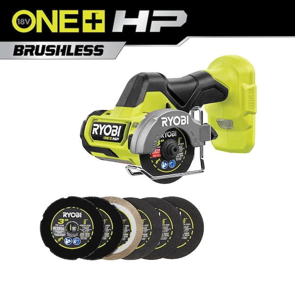RYOBI ONE+ HP Brushless Cordless Compact Cut-Off Tool (Tool Only) 3 in. Carbide Cut Off Wheel Set (6-Piece) PSBCS02B-A7CW601 - Home Depot